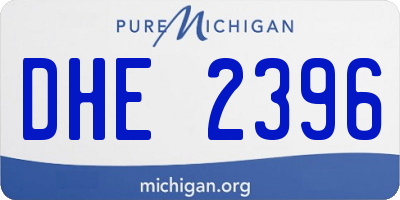 MI license plate DHE2396