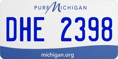 MI license plate DHE2398