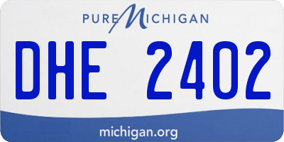 MI license plate DHE2402