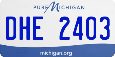 MI license plate DHE2403