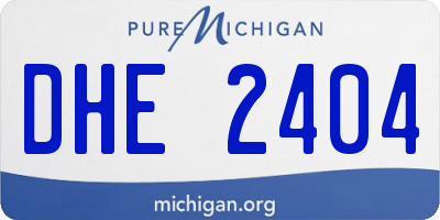 MI license plate DHE2404