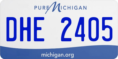 MI license plate DHE2405