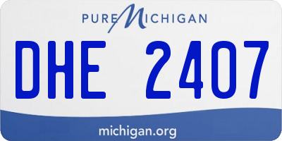 MI license plate DHE2407