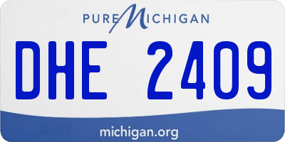 MI license plate DHE2409