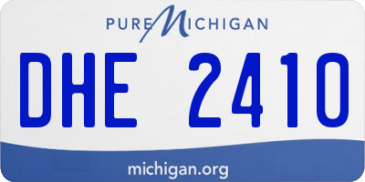 MI license plate DHE2410