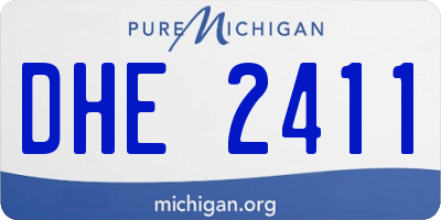 MI license plate DHE2411