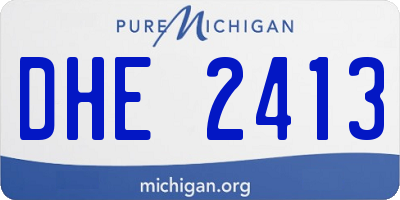 MI license plate DHE2413