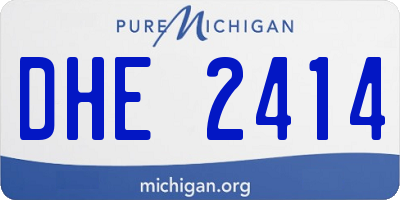 MI license plate DHE2414