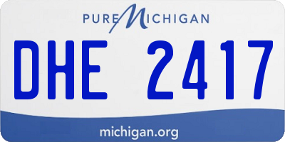 MI license plate DHE2417