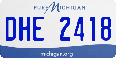 MI license plate DHE2418