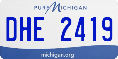 MI license plate DHE2419