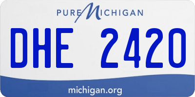 MI license plate DHE2420