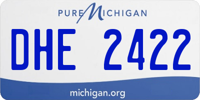 MI license plate DHE2422
