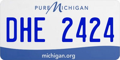 MI license plate DHE2424