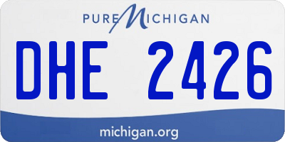 MI license plate DHE2426