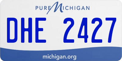 MI license plate DHE2427