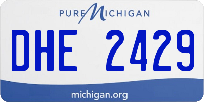 MI license plate DHE2429