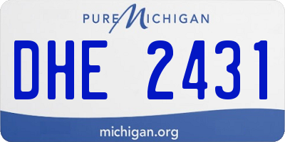 MI license plate DHE2431