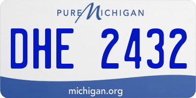 MI license plate DHE2432