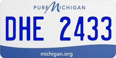 MI license plate DHE2433