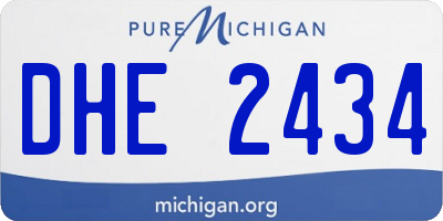 MI license plate DHE2434
