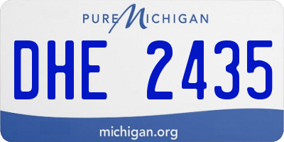 MI license plate DHE2435