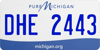 MI license plate DHE2443