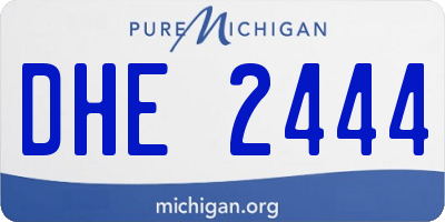 MI license plate DHE2444