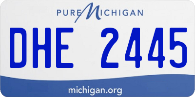 MI license plate DHE2445