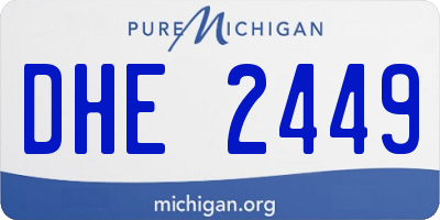 MI license plate DHE2449