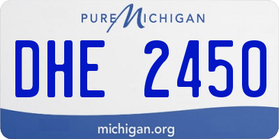 MI license plate DHE2450
