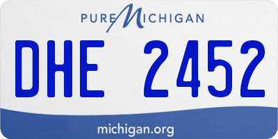MI license plate DHE2452