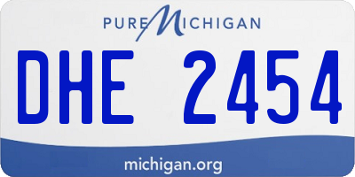 MI license plate DHE2454