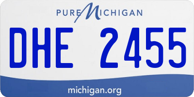 MI license plate DHE2455