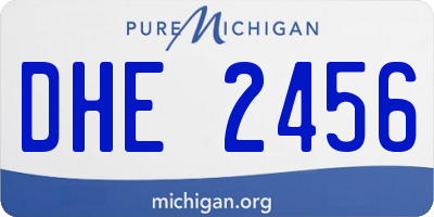 MI license plate DHE2456