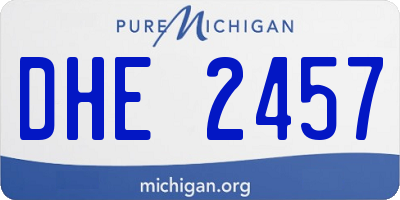 MI license plate DHE2457
