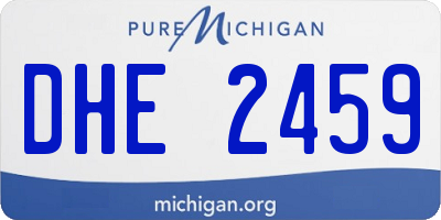 MI license plate DHE2459
