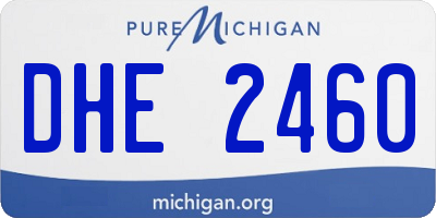 MI license plate DHE2460