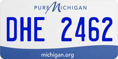 MI license plate DHE2462