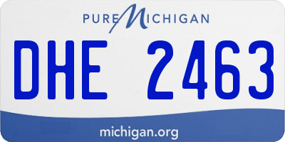 MI license plate DHE2463
