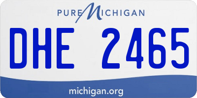 MI license plate DHE2465