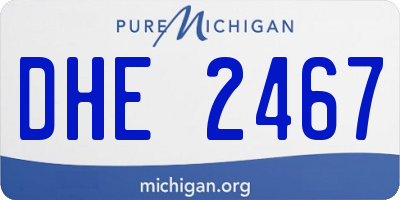 MI license plate DHE2467