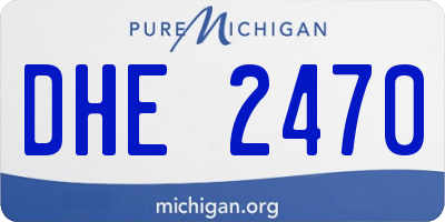 MI license plate DHE2470