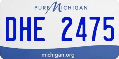 MI license plate DHE2475