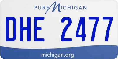 MI license plate DHE2477