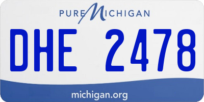MI license plate DHE2478