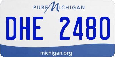 MI license plate DHE2480