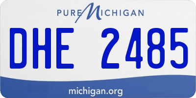MI license plate DHE2485