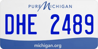 MI license plate DHE2489