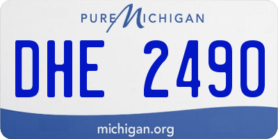 MI license plate DHE2490
